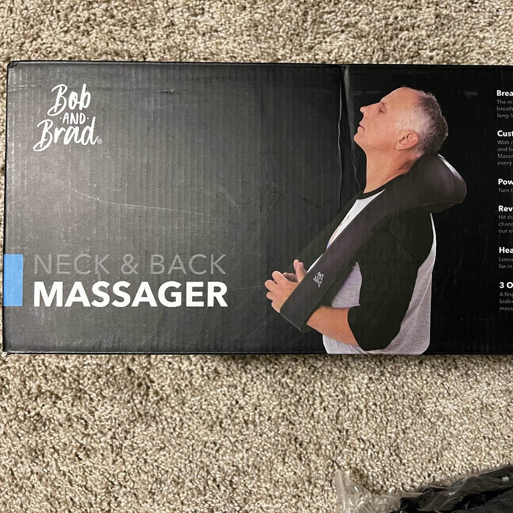 NEW Bob & Brad Deep Tissue Neck & Back Massager – Handheld Strap Style with Heat